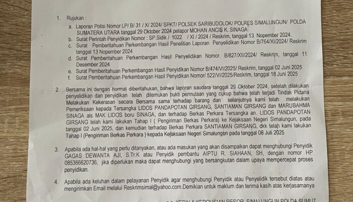 Tak Tersentuh Hukum? Tiga Tersangka Pengerusakan Masih Bebas, Kinerja Polres Simalungun Disorot Tajam”