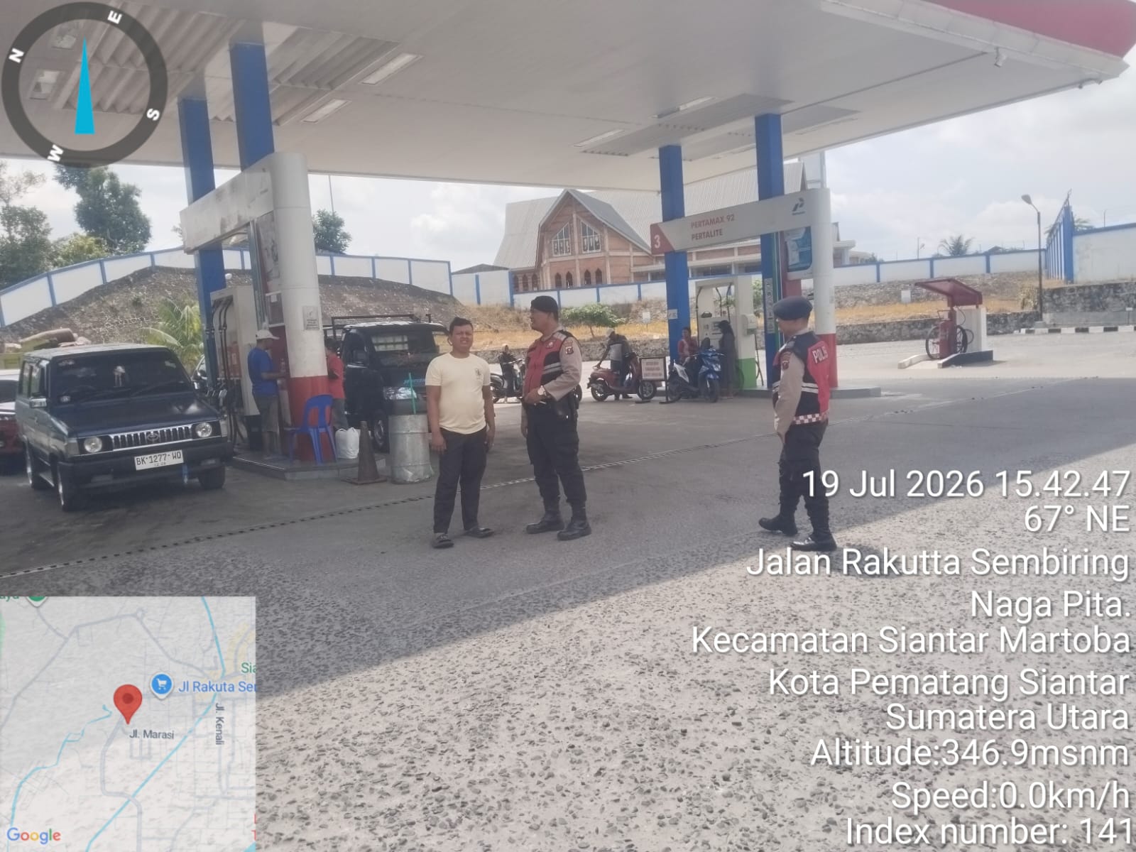 Pastikan Pengisian BBM di SPBU Aman,Sat Samapta Polres Pematangsiantar laksanakan pengamanan